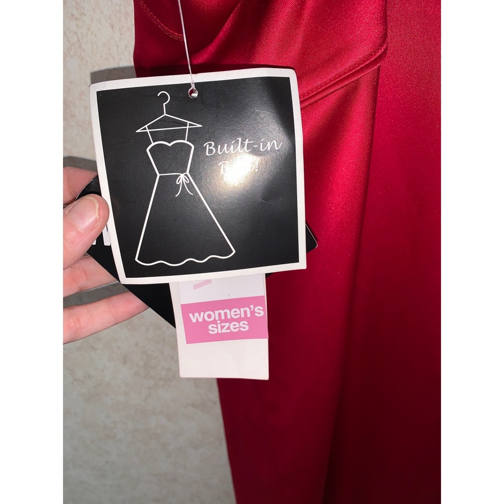 NWT R&K Originals Red Satin Bow Cocktail Dress Women Size 24 - Picture 8 of 14